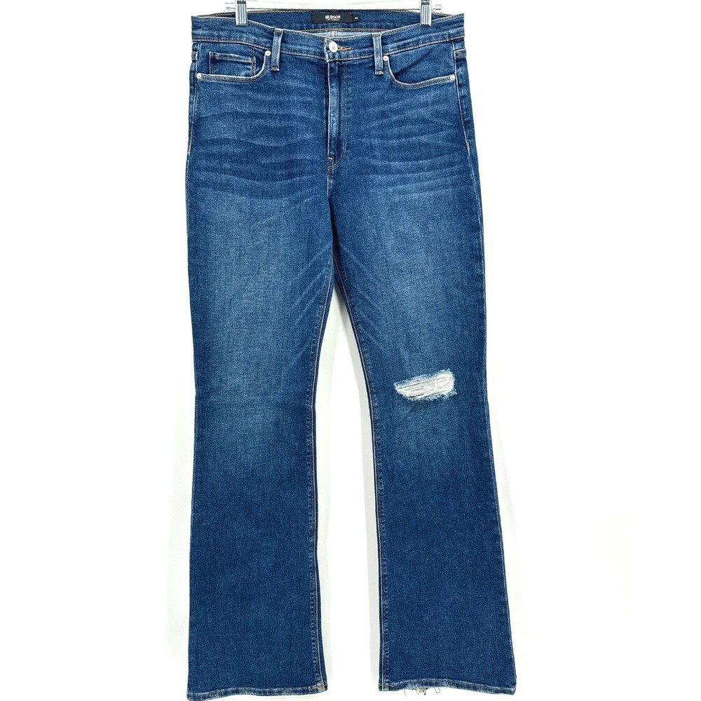 Hudson Barbara Jeans Women's Size 32 Blue Bootcut‎ Distressed Denim